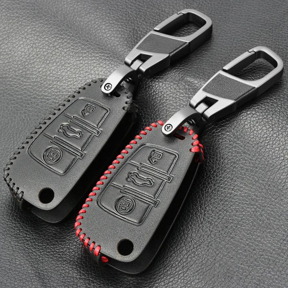 Модный кожаный 3 кнопки Автомобильный Брелок дистанционного управления с ключом
