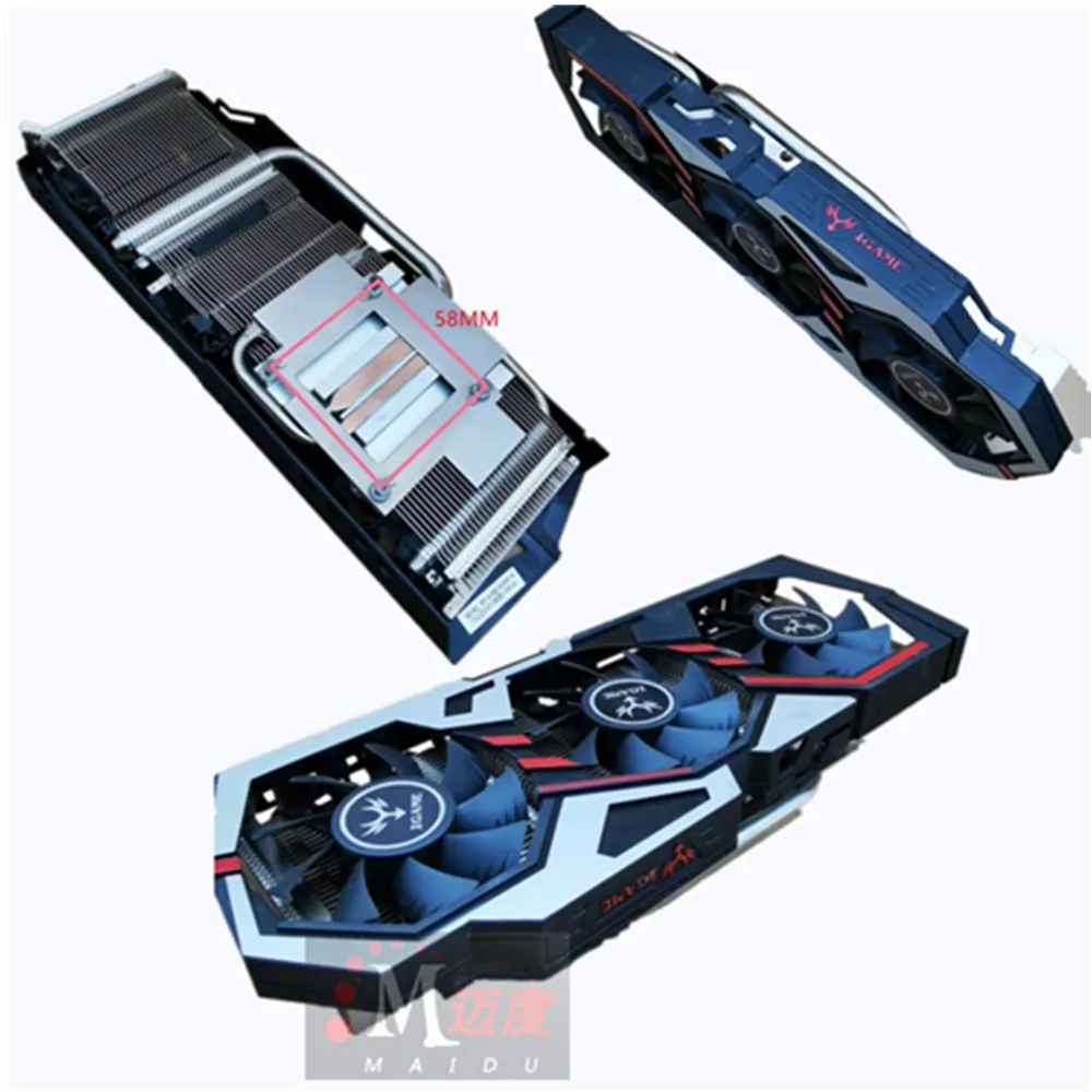 

Подходит для цветных графических карт GTX1060 iGame Ares U Tomahawk 1070TI, радиатор 58 шагов, 3 вентилятора