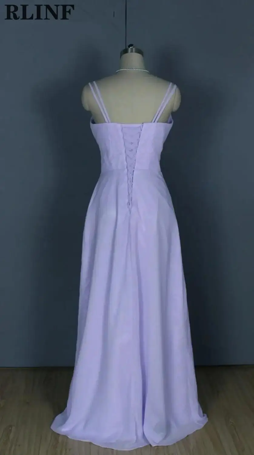 

vestidos Beading Chiffon Spaghetti Strap A Line Floor Length Bridesmaid Dresses