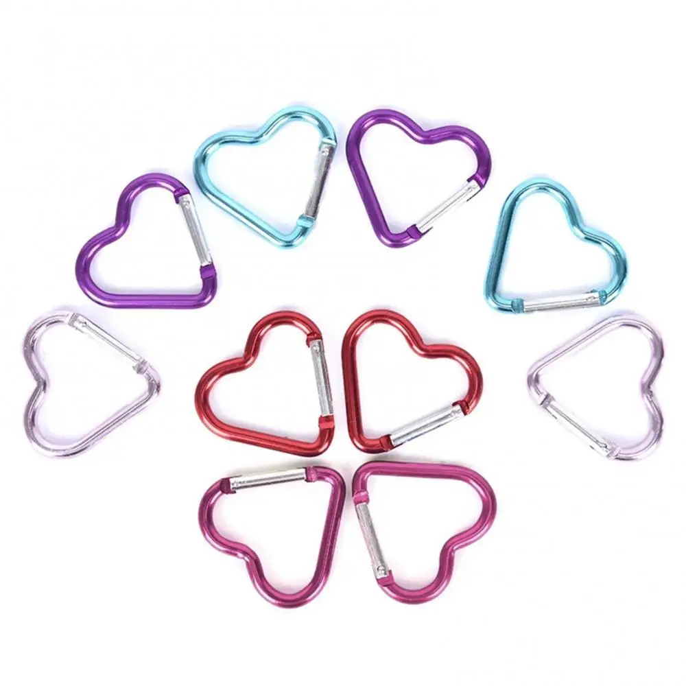 

5Pcs Mini Heart Shape Carabiner Outdoor Mountaineering Hiking Hanging Buckle