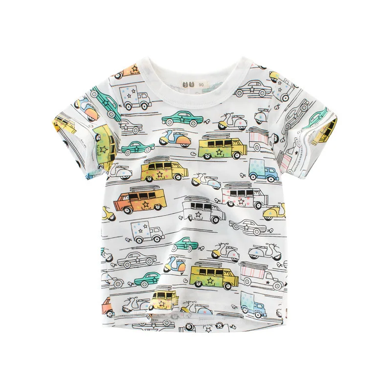 

Cartoon Dinosaur Giraffe Children's Short Sleeve Children T Shirt Cotton Boys Clothes Baby Shark Girls T-Shirt Kids Boy T Shirts