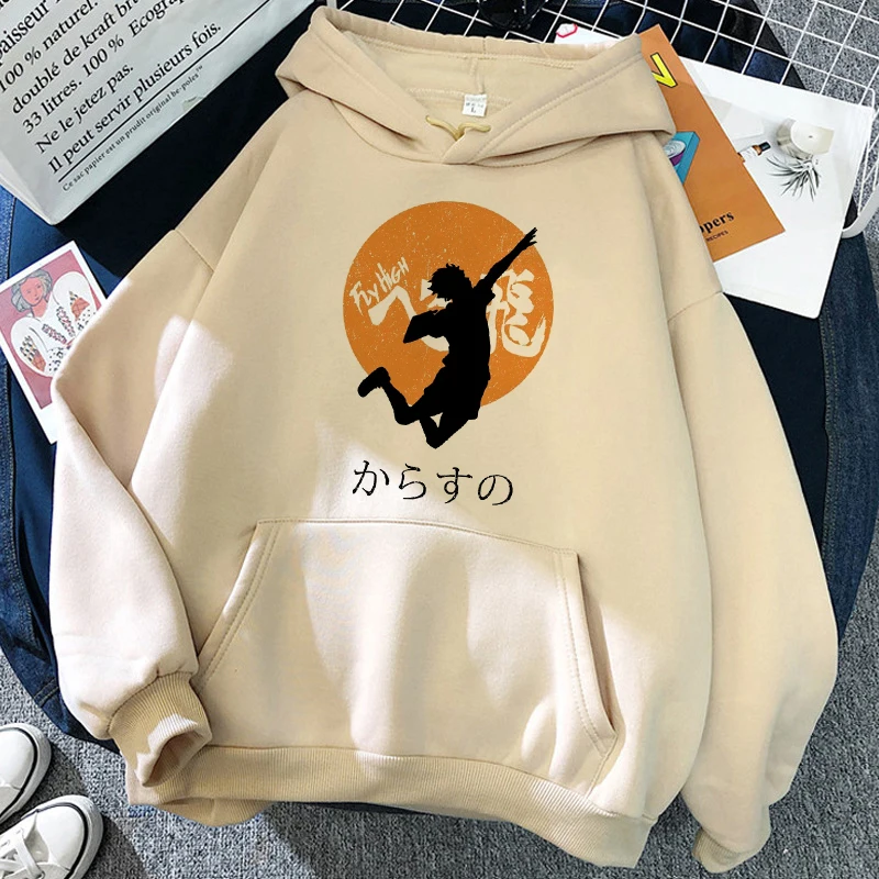 

Japanese Anime Haikyuu Men Hoodies Karasuno Fly High Graphic Funny Streetwear 90s Winter Warm Fashion Unisex Sweatshirts Male