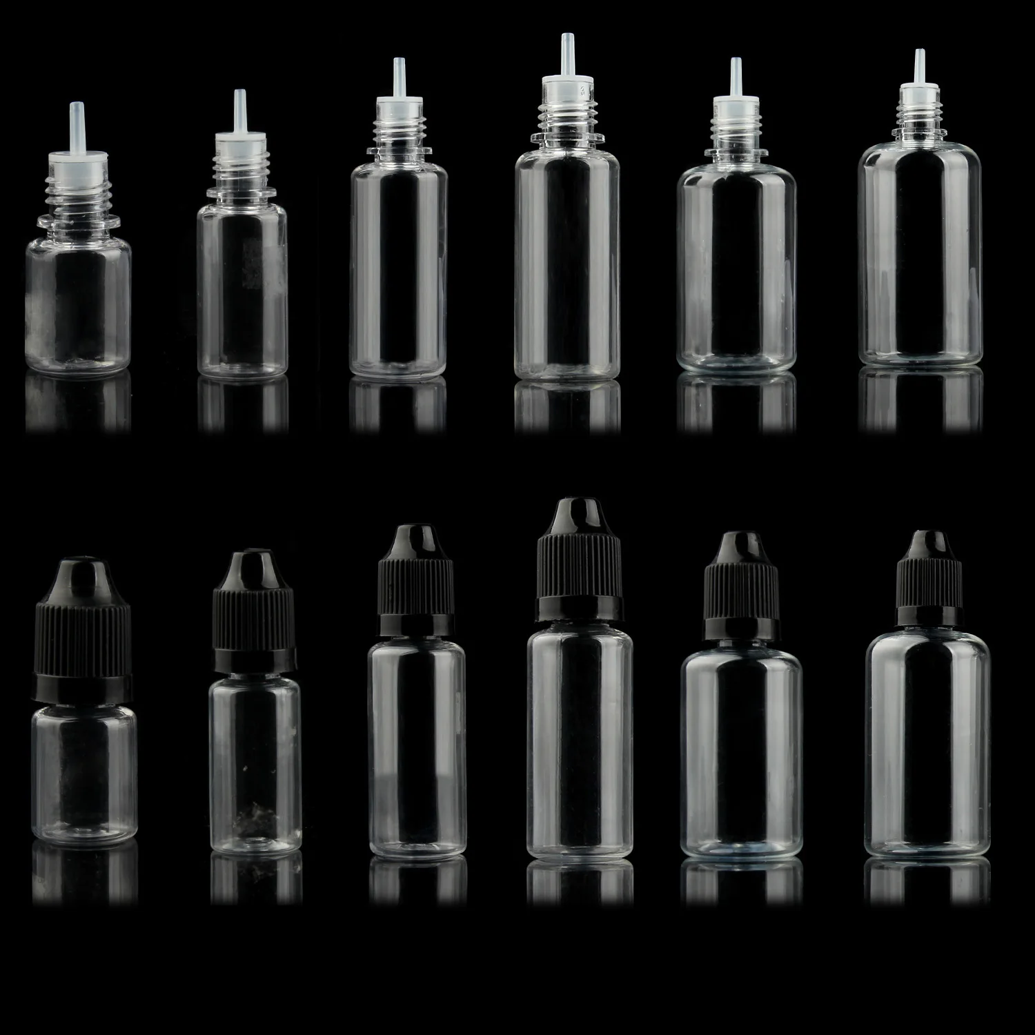 

50Pcs 5ml-100ml PET Clear Dropper Bottles Empty Squeezable Dripper Containers E Liquid Eye Juice Oil Dropper Bottle with Funnels