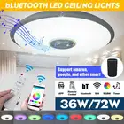 Диммируемые музыкальные потолочные светильники с Wi-Fi RGB, Светодиодная потолочная лампа с дистанционным управлением через приложение и bluetooth динамиком, домашнее освещение