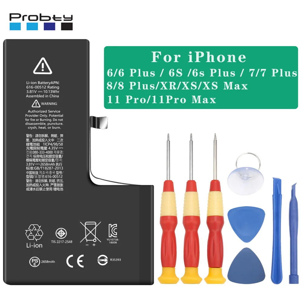 

High quality For iPhone 6 6s 7 8 Plus X XR XS Max 11 Pro Max High Capacity Replacement Batteries for iphone6 Lithium Battery