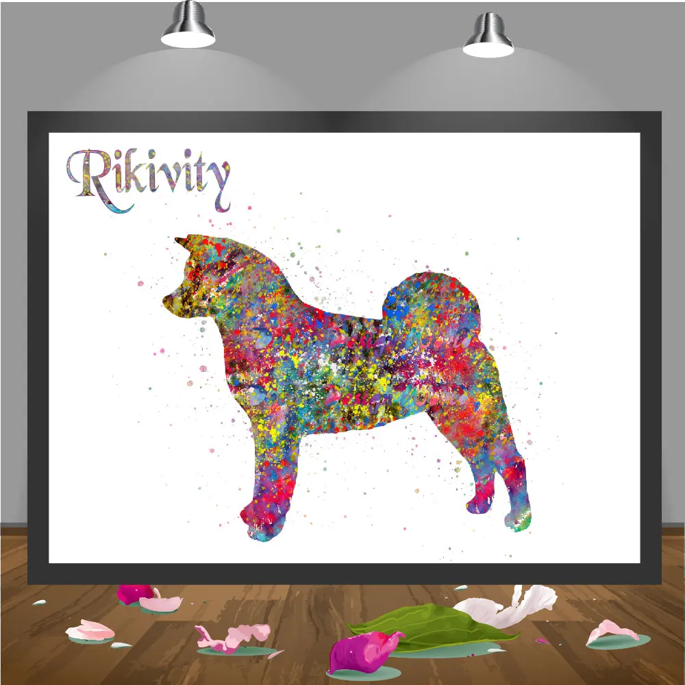Живопись на холсте Rikivity Akita Dog современный настенный постер с животными печать