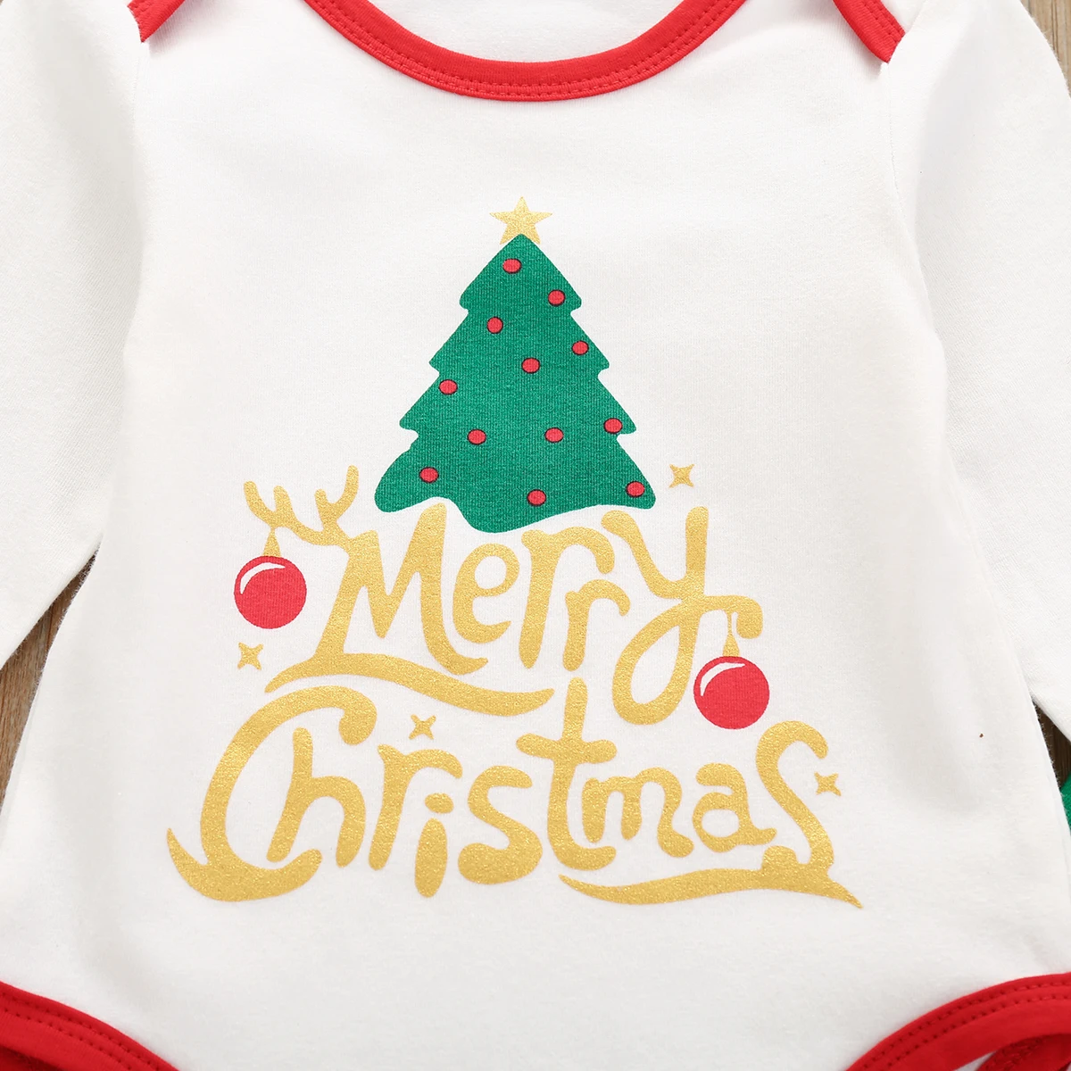 

Christmas Newborn Baby Girls Boys Clothes Sets Cartoon Print Long Sleeve Romper Tops Pants Hats 3pcs