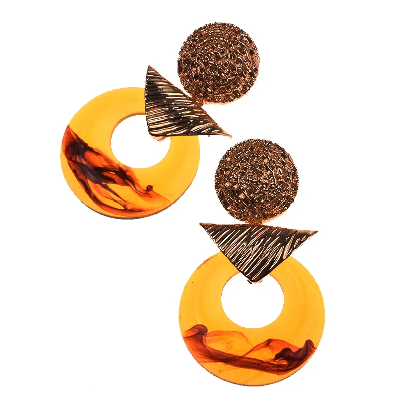 PPG & PGG новые серьги капли ZA желтые для женщин геометрические Круглые Подвесные