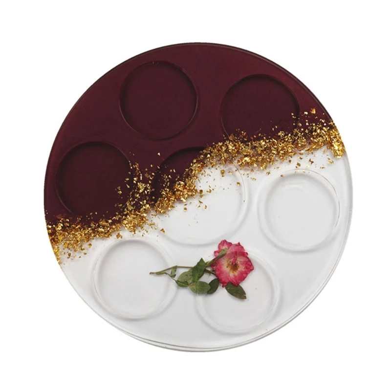 

Coaster Cup Mat Crystal Epoxy Resin Mold Serving Plate Tray Silicone Mould DIY Handmade Crafts Casting Tool