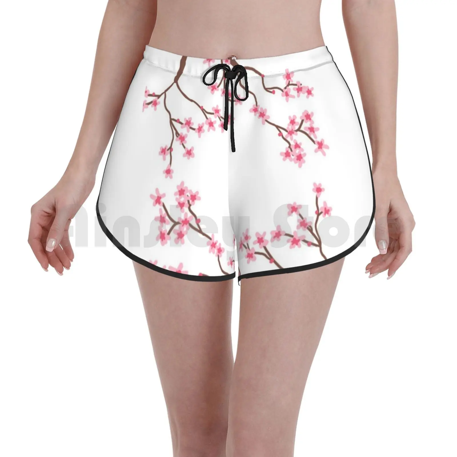 

Женские пляжные шорты для плавания с изображением цветущего вишневого дерева