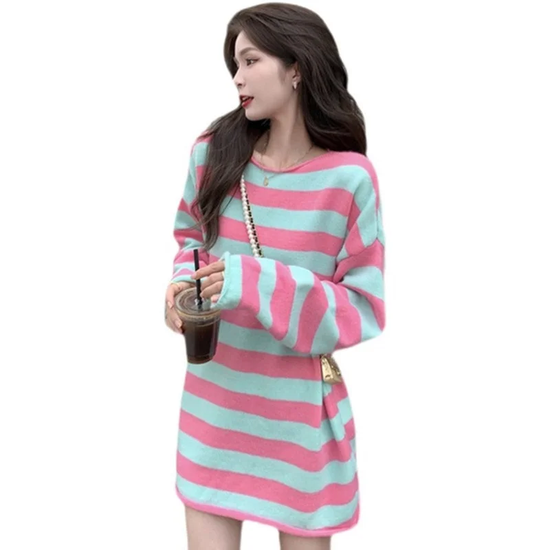 Новинка Весна-Осень Одежда для кормящих мам полосатая футболка с длинным рукавом