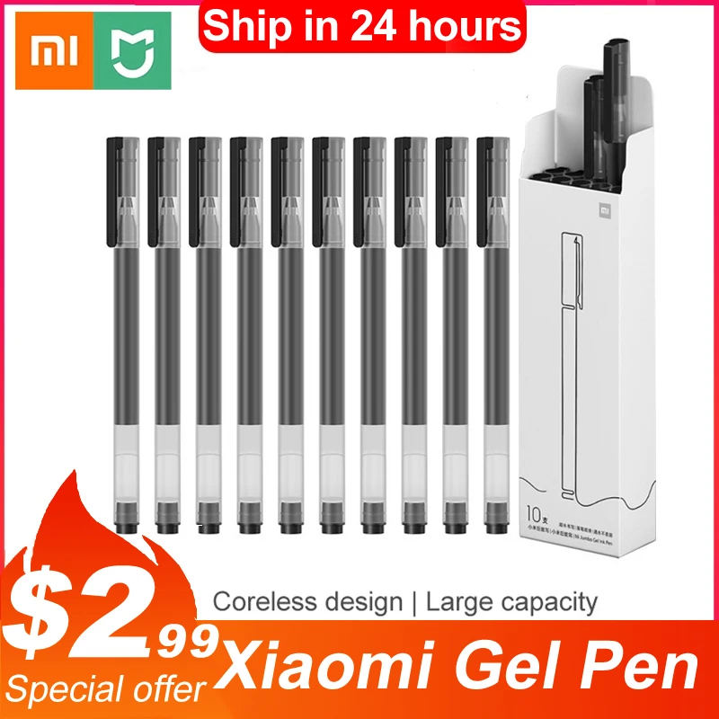 

Xiaomi Mijia Super Durable Writing Sign Pen 0.5mm Gel pen Signing Pens Smooth Switzerland Refill Red Black Ink Pen Ballpoint Pen