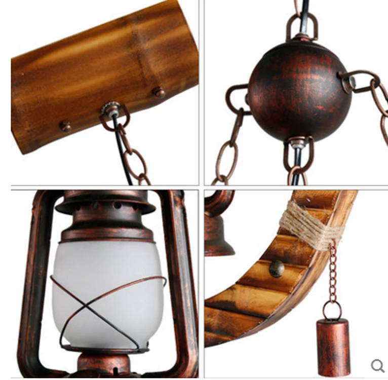 

Retro Pendant Lamp Rural Creative Kerosene Lamp Industrial Loft Hanging Light Restaurant Cafe Dinning Room Bamboo Pendant Lights