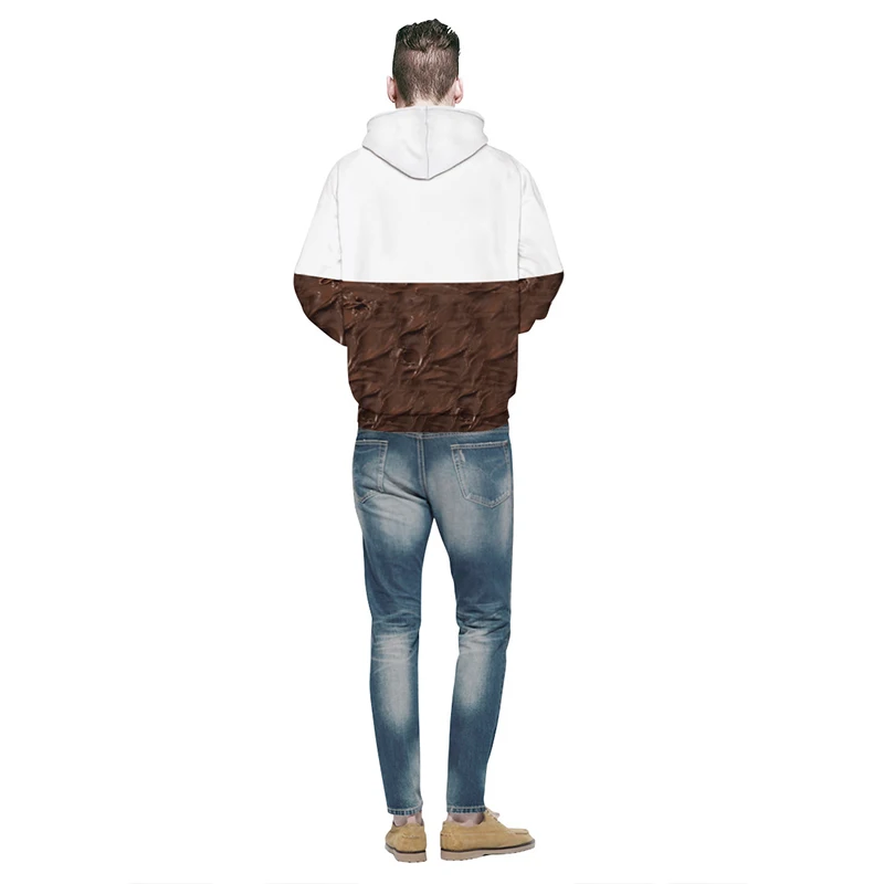 Для мужчин 3D толстовки с капюшоном и принтом; Сезон Зима; гамбургер Nutella пончик Еда Для мужчин s Толстовка для женщин; Большие размеры Унисекс Мужская Уличная пуловеры