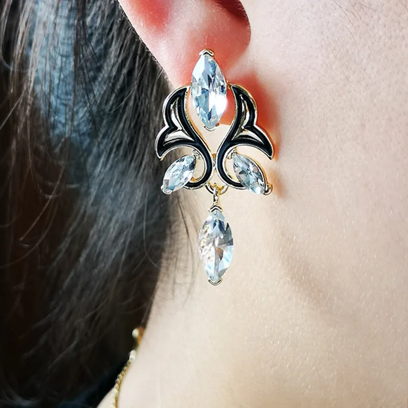 Модные серьги Morning Glory с белыми кристаллами для женщин темпераментные фианиты