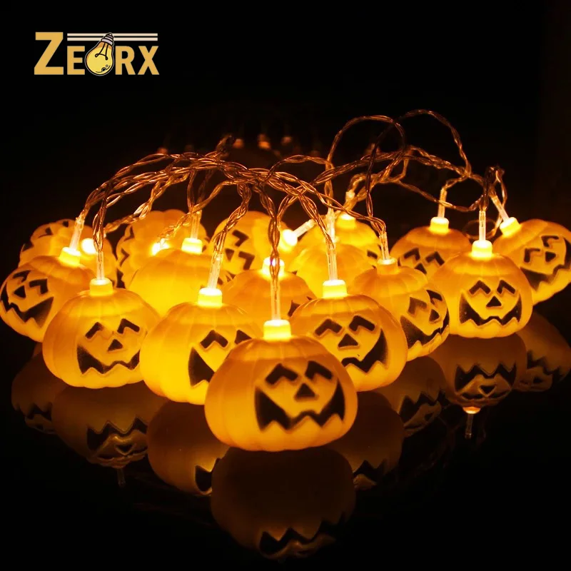 

Halloween Pumpkin String Lights Battery/USB Operated 1.5m/3m 10/20LEDs String Lights with 8 Lighting Modes for Christmas Lights