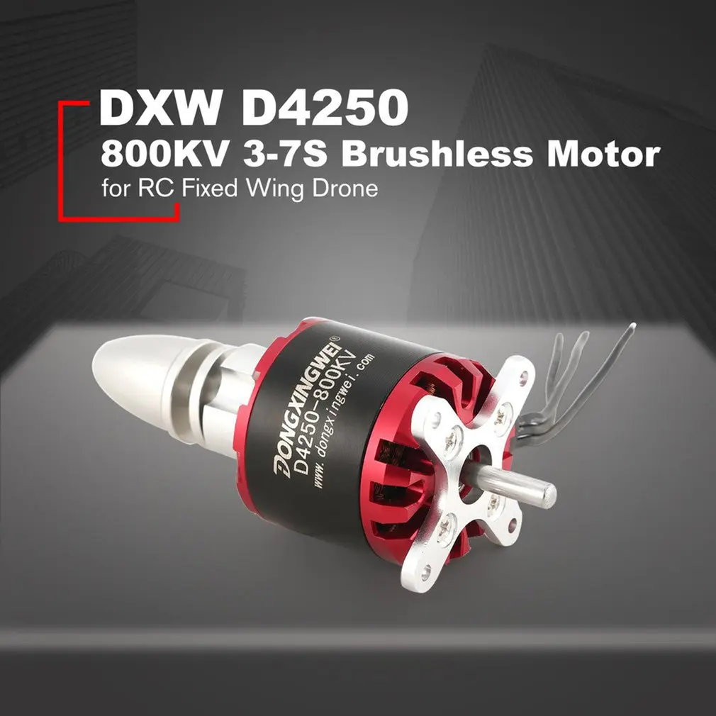 Бесщеточный двигатель DXW D4250 800KV 3-7S для радиоуправляемого FPV самолета