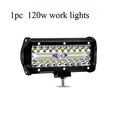 1pcs 120w lights Автомобильная Рабочая точечная лампа 12 В 120 Вт светодиодные фары супер яркие полосы света бар Автомобильные фары для внедорожных автомобилей прожекторы внедорожник ATV - Цвет: 1pcs 120w lights