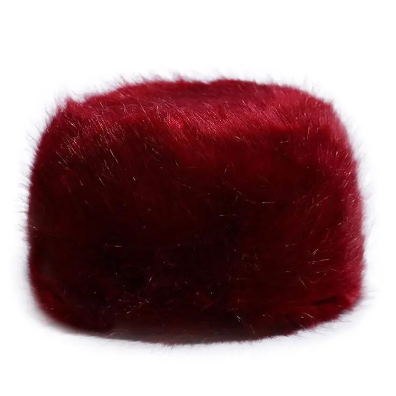 Меховая шапка зимняя теплая Женская однотонная элегантная мягкая пушистая из