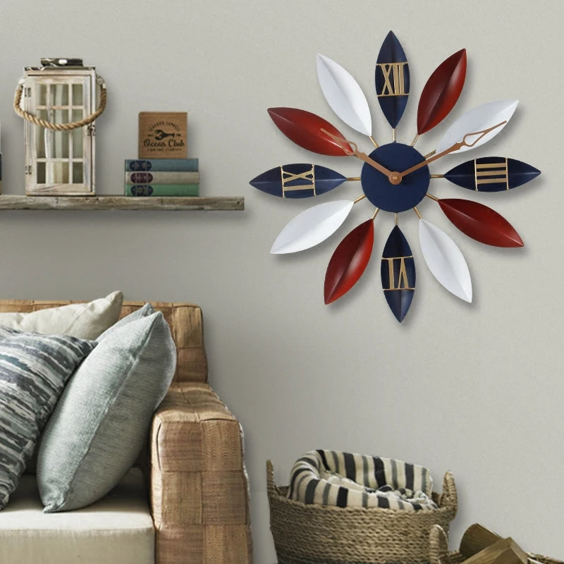 Металлические большие 3d настенные часы современный дизайн гостиная ретро