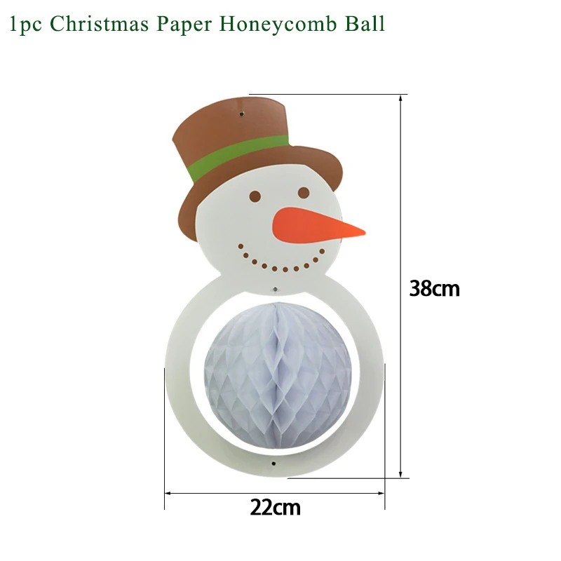1pc Honeycomb Ball Украшения для рождественской вечеринки, Рождественский латексный бумажный шарик, баннеры, сделай сам, праздничные вечерние принадлежности, рождественские украшения для дома - Цвет: 1pc Honeycomb Ball