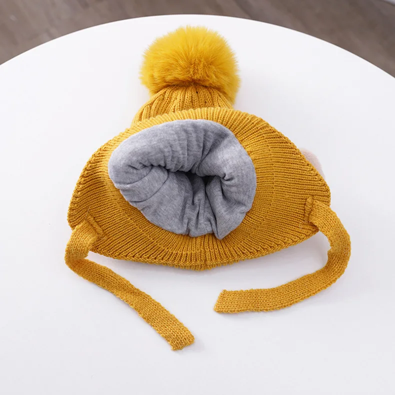 Осенне зимняя теплая шапка для малышей милые животные и удобная защиты ушей