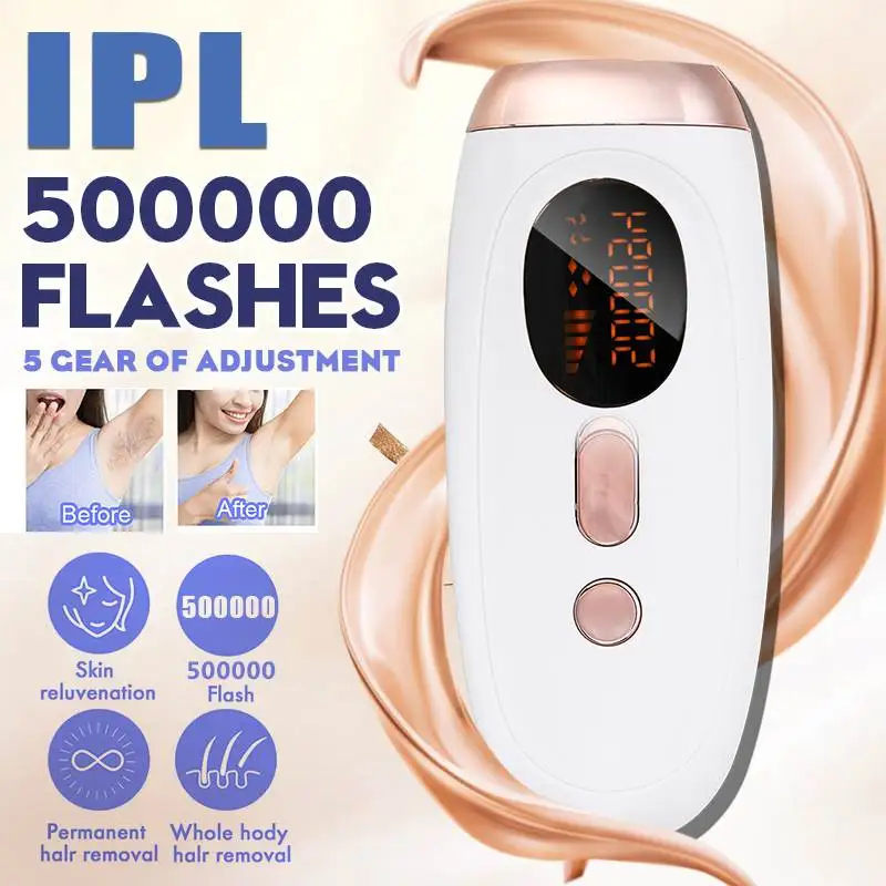 

500000 Flash 5 Gear Permanent IPL Epilator Laser Hair Removal Home Electric Photo Women Painless Threading Hair Remover Machine