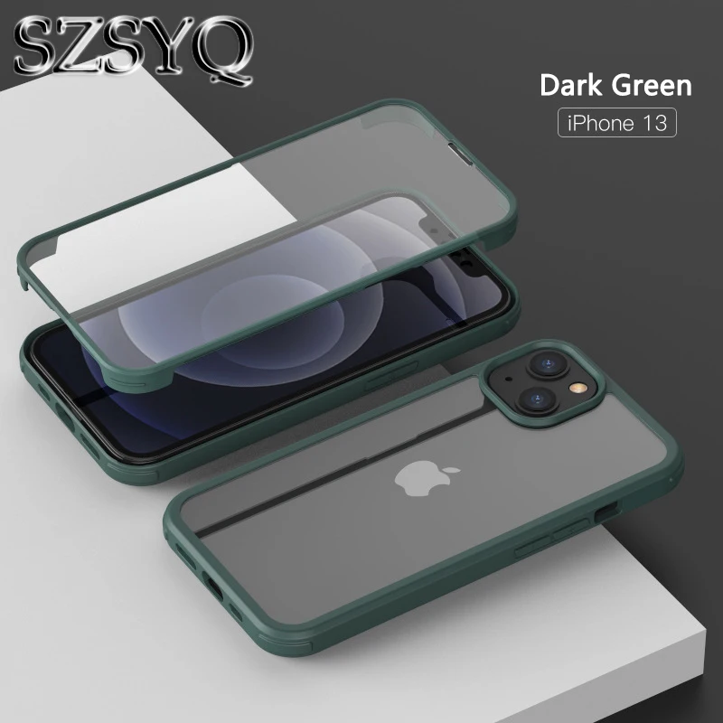 

The New Double-Sided Shockproof Tempered Glass Phone Case For iPhone 13 12 Pro Max, With Soft-Touch Side Airbags, Free Shipping