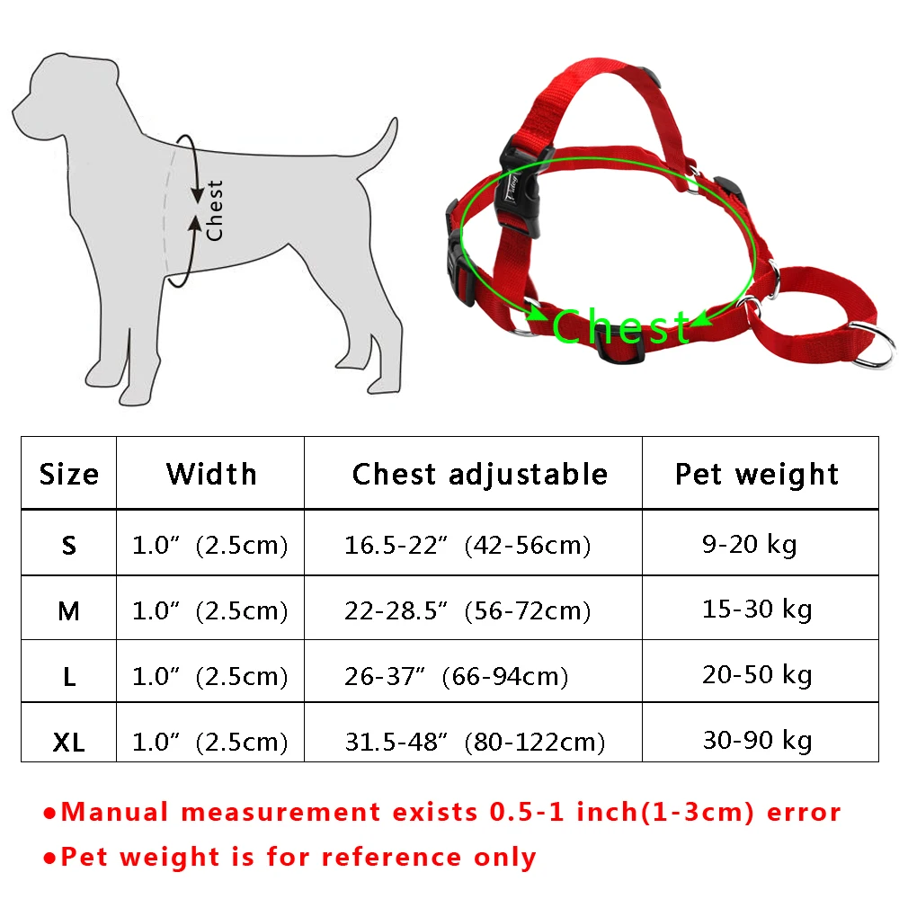 

No Pull Nylon Dog Harness Adjustable Pet Dog Harnesses Vest For German Large S-XL Black Shepherd Medium Dogs Bulldog Pitbull