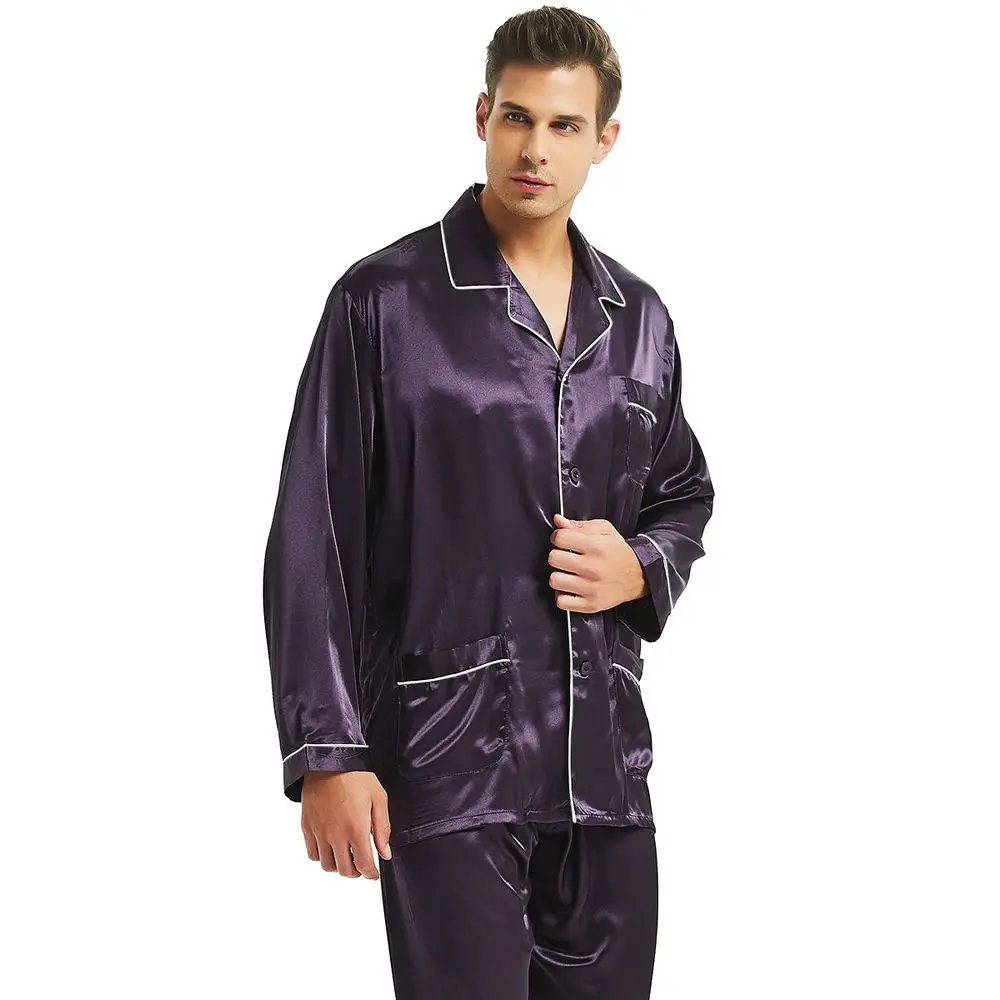 

Mens Silk satin Pajamas Set Pajama Pyjamas Set PJS Sleepwear Loungewear S,M,L,XL,XXL,XXXL,4XL