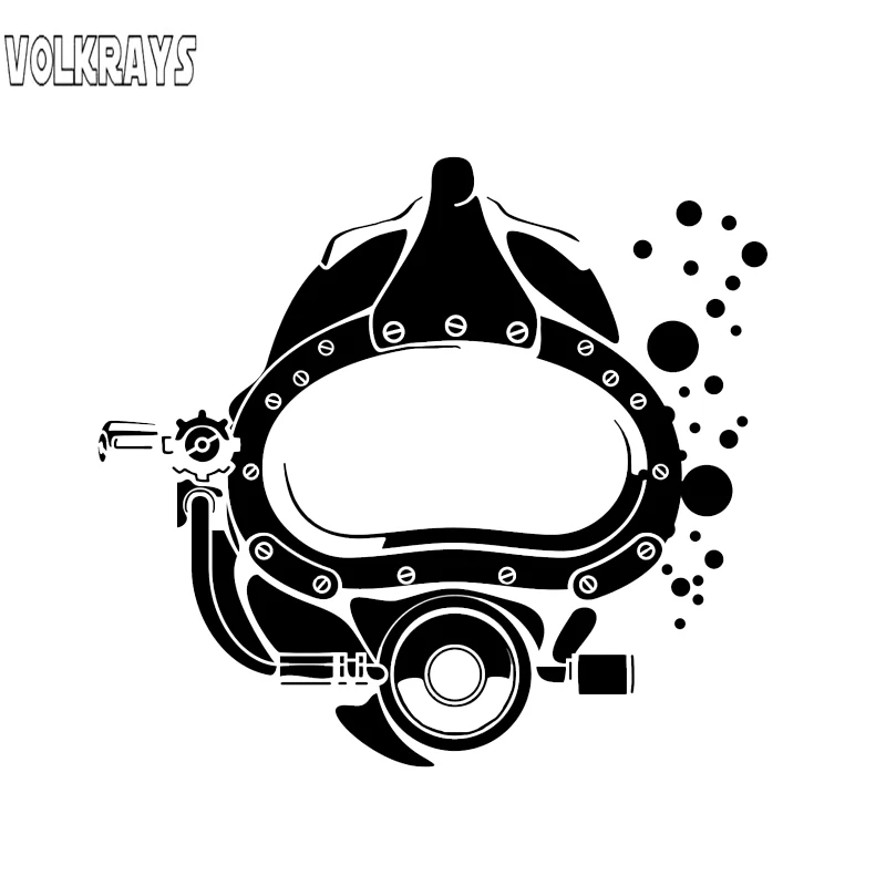 

Volkrays Fashion Car Sticker Funny Scuba Diver Diving Mask Accessories Reflective Waterproof Cover Scratches PVC Decal,14cm*15cm