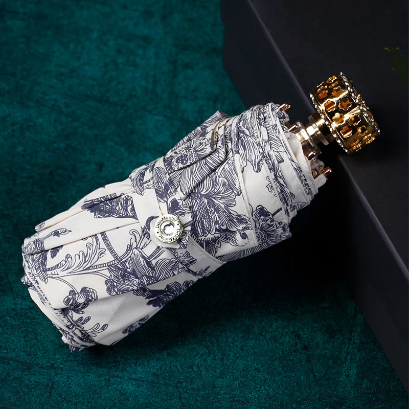 

Женский цветочный Зонт от дождя, Модный маленький зонт, дизайнерский складной зонт, винтажный зонт, бытовые товары HX50UM