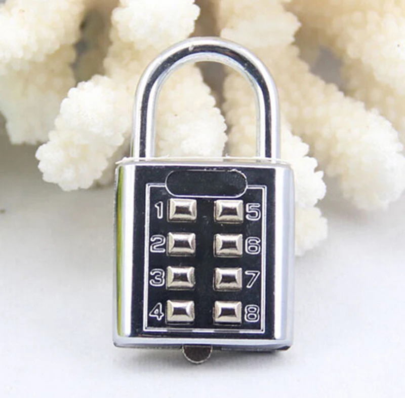 

8-значный кнопочный Комбинации замок Серебряный номер Чемодан путешествия кодовый замок