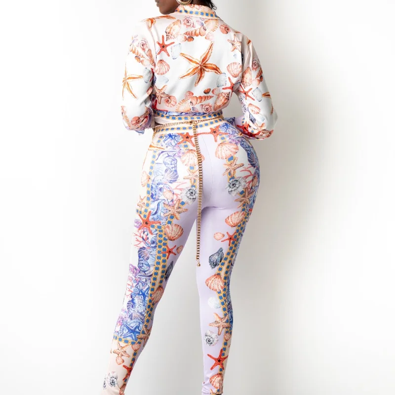 Женский комплект из двух предметов рубашка с длинным рукавом и отложным