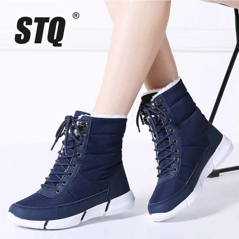 STQ/2020 Женские зимние ботинки Ботильоны на платформе теплые водонепроницаемые