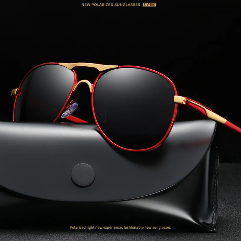 

Retro polarized men's sunglasses pilot goggles