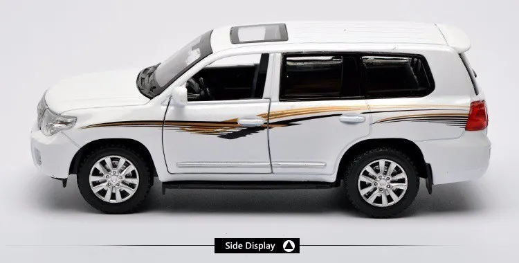 1/32 внедорожник Toyota Land Cruiser, брелок для автомобильных ключей, модели 4 дверь открыта тянуть обратно светильник музыка металлический автомобиль игрушка для детей мальчиков и девочек собрать