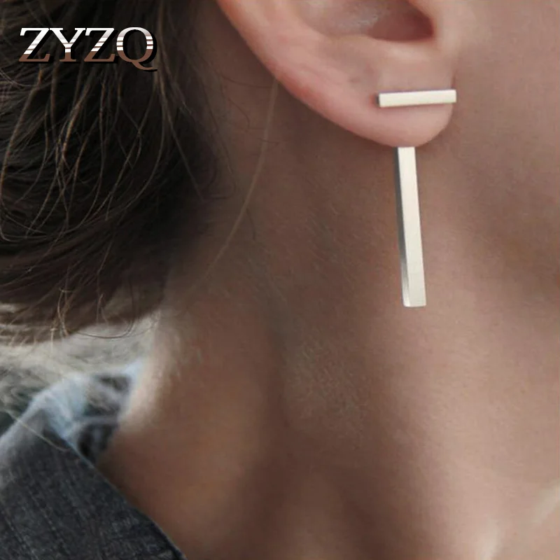 ZYZQ трендовые серьги-гвоздики в форме букв для женщин, новинка от производителя, простые Стильные аксессуары для повседневной носки, элегантные серьги-гвоздики