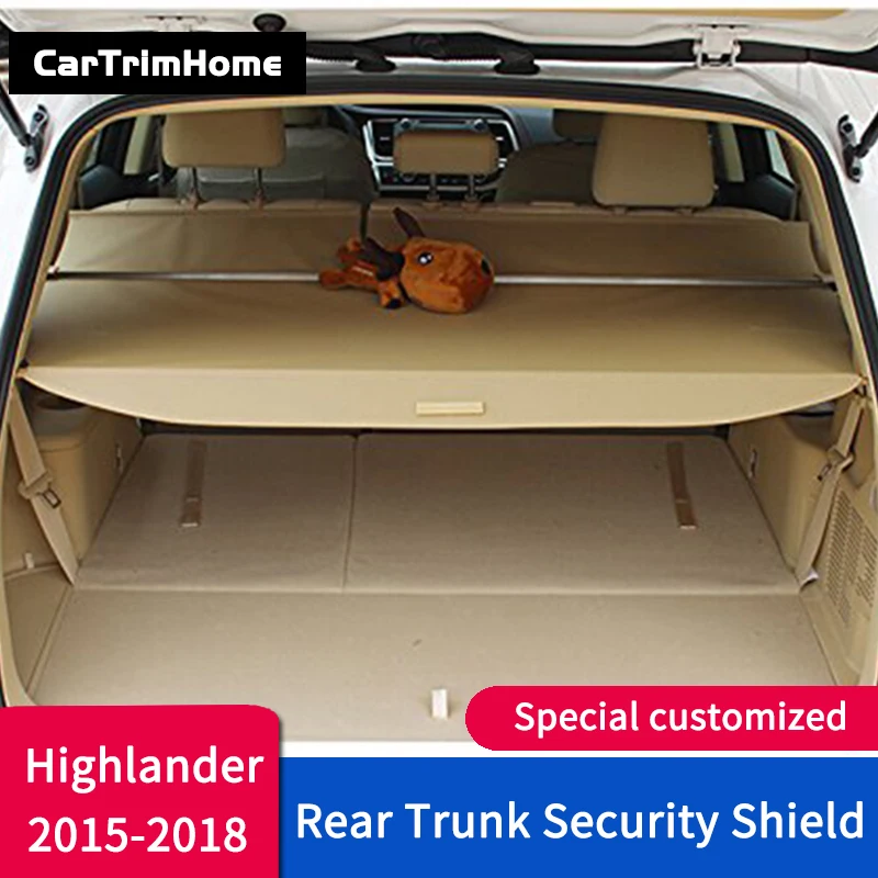 

2015 2016 2017 2018 Highlander аксессуары для Toyota Highlander задняя защитная крышка багажника абажур 7 сидений
