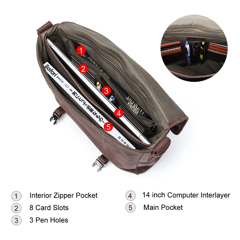 CONTACT'S Casual Men Bag Genuine Leather Briefcase Male Business Laptop Bags High Quality Messenger Bag Tote Handbags Bandolera