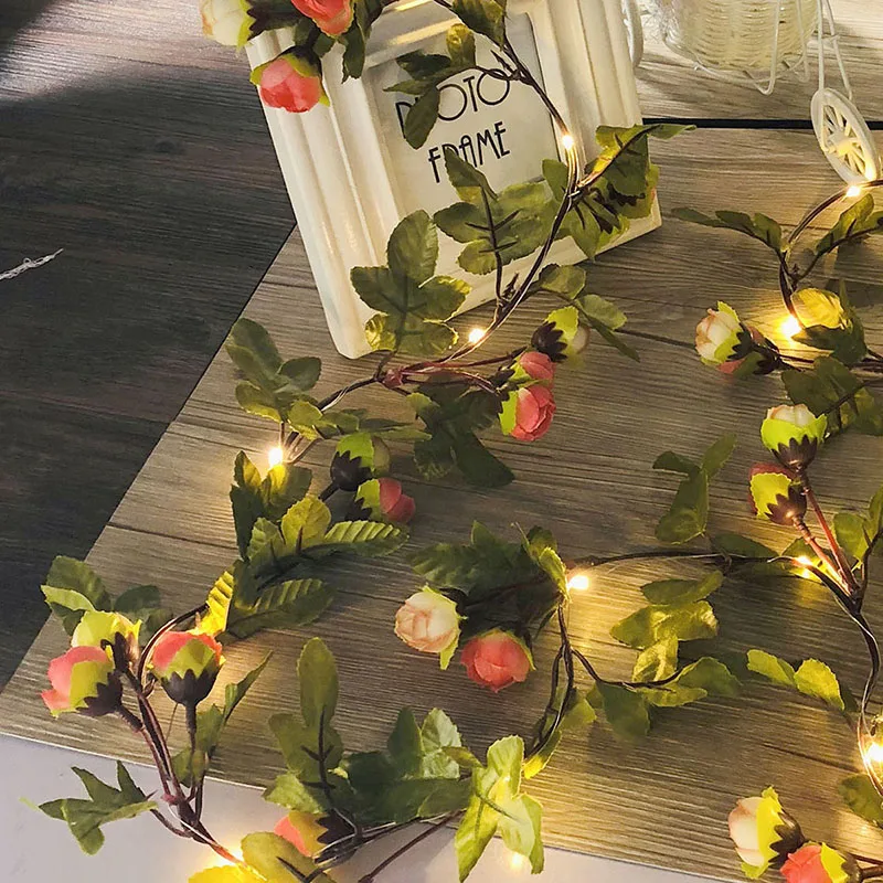 

Plastic Decorative String Lights In Artificial Leaves And Flowers With 30 Led For Indoor And Outdoor Rh