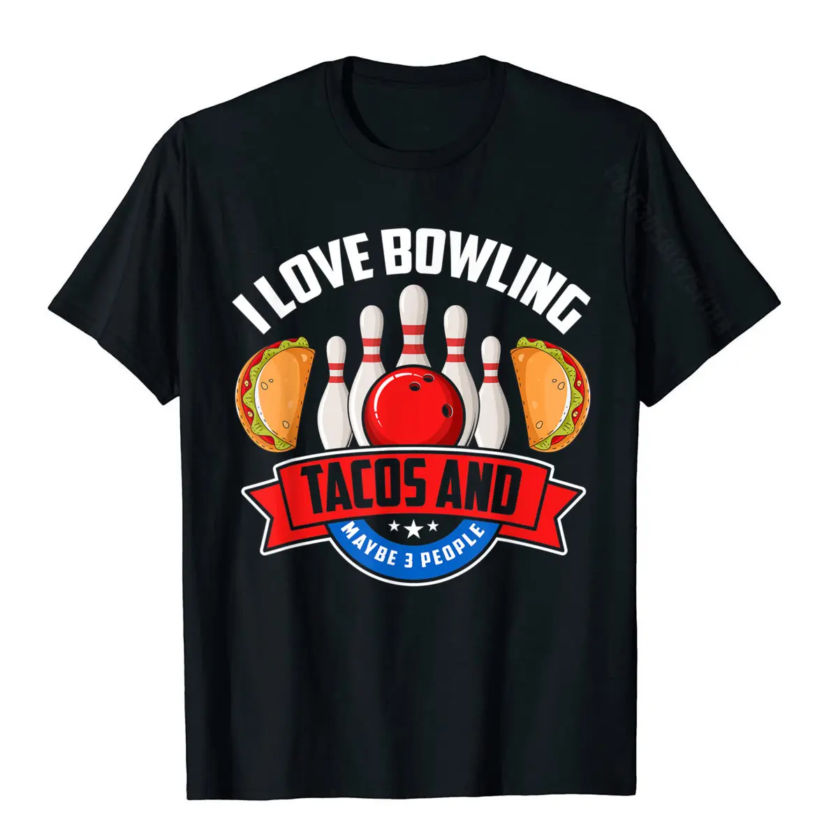 Bowling Shirt Funny Taco Lover Quote Tacos Bowler Gift T-Shirt CrazyPersonalized Tops T Shirt Fashion Cotton Mens T Shirt