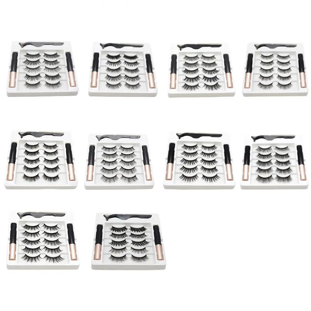 

False Eyelashes Magnet Eyelashes 5 Pairs Of Eyelashes 2 Set Set Thick Eyeliner Eyelashes Curling Eyelashes Curling False W1L9