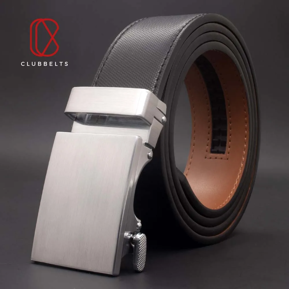 Клубные ремни мужские кожаные ремень с матовой стальной автоматической пряжкой