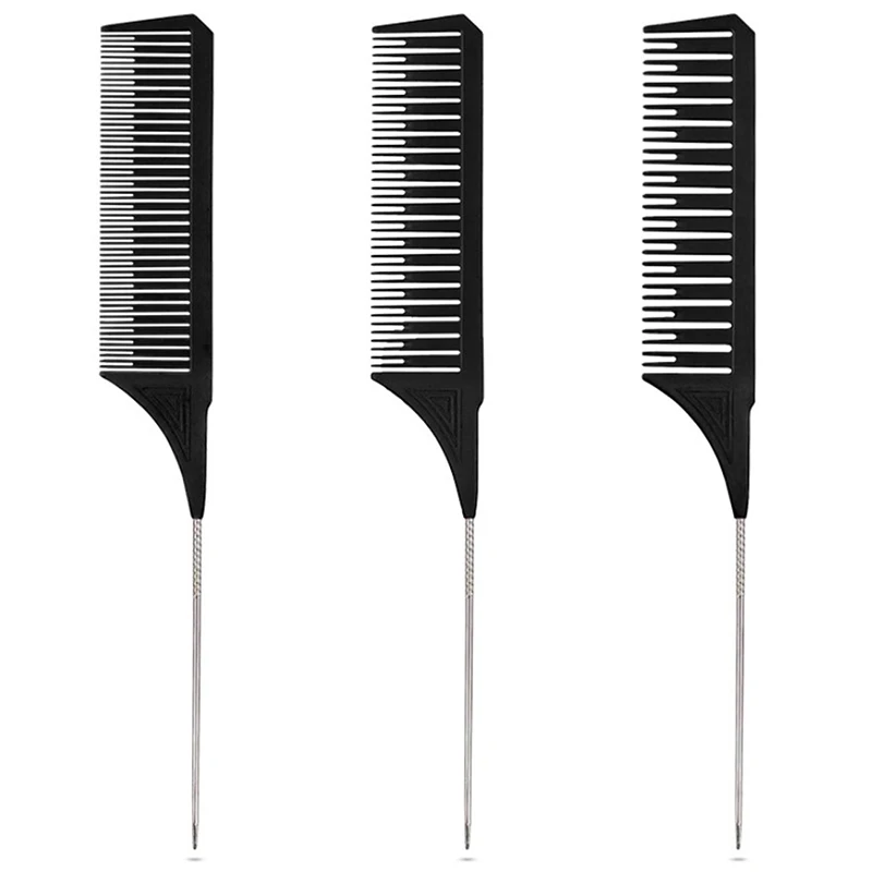 

Hairdressing Comb Steel Tip Tail Comb Highlighting Hair Comb Hair Salon Hair Salon Barber Shop Anti-Static Hair Cutting Comb