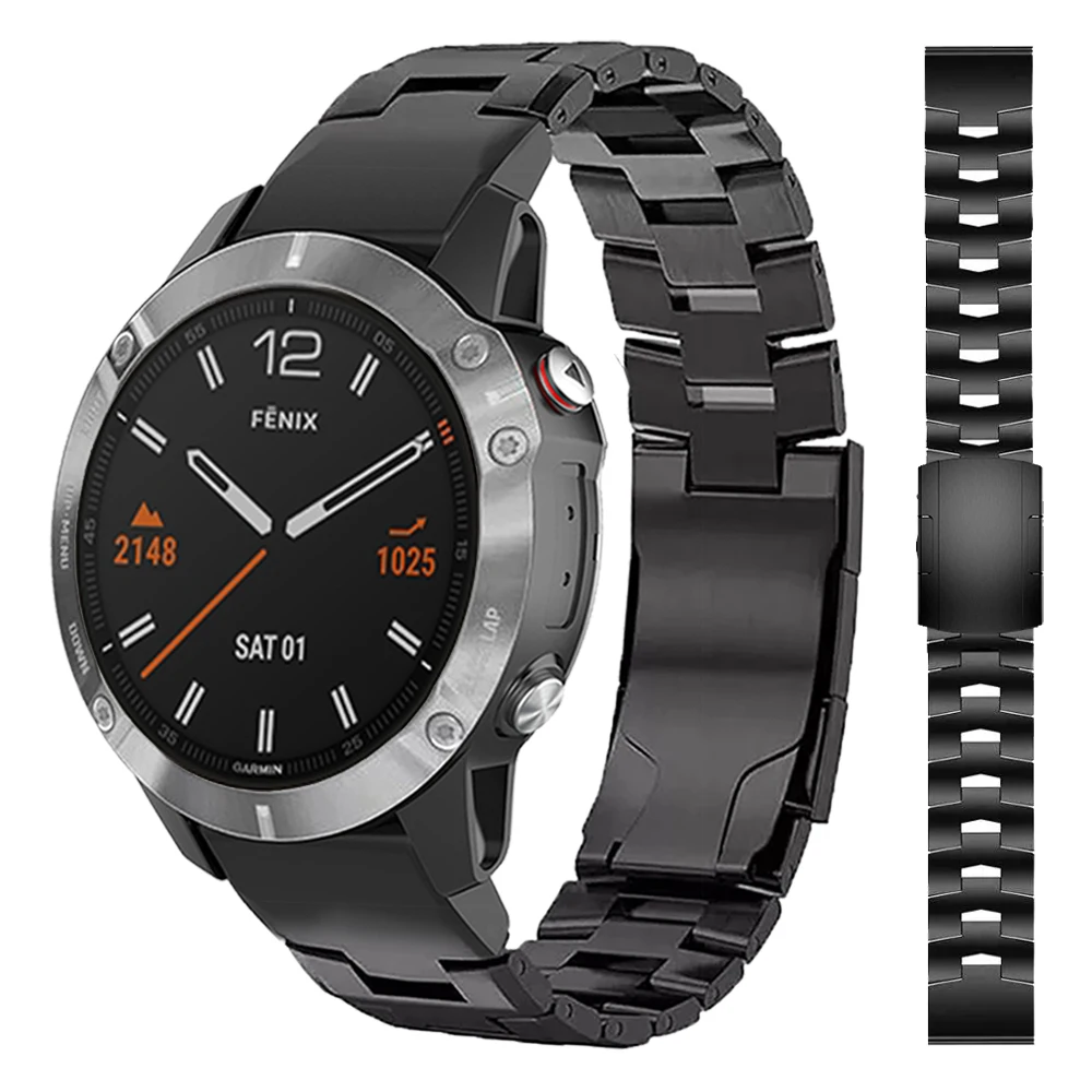 

22mm 26mm Quick Fit Titanium alloy Stainless steel Strap For Garmin Fenix 6X 6 Pro/Descent Mk2i/MARQ Band Watchband Bracelet