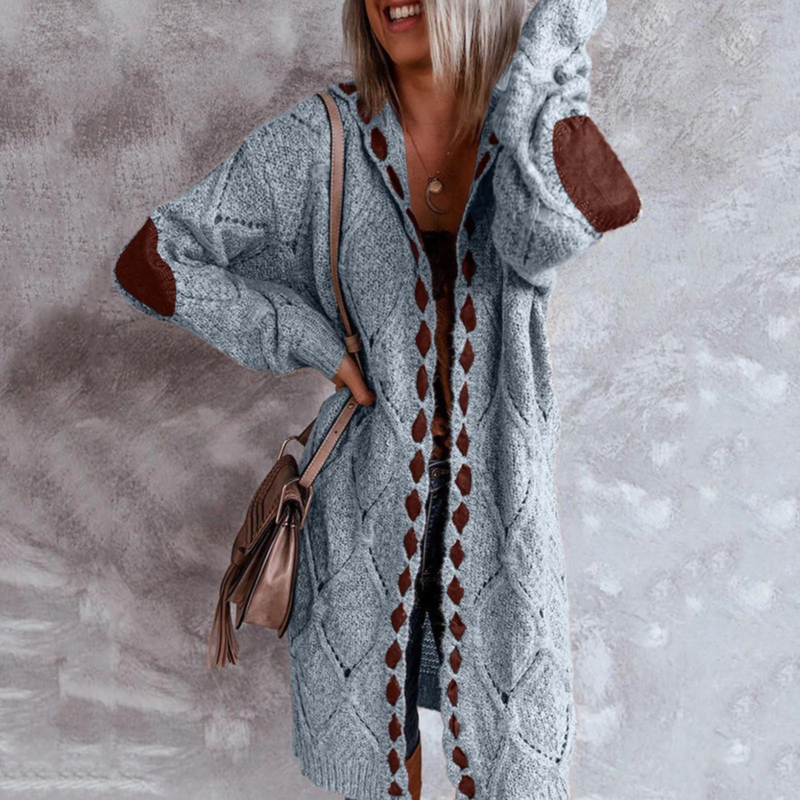 

Элегантный длинный свитер, женский кардиган, винтажный свитер с капюшоном, пальто, корейский трикотажный плотный свитер с длинным рукавом, верхняя одежда в Корейском стиле на осень и зиму