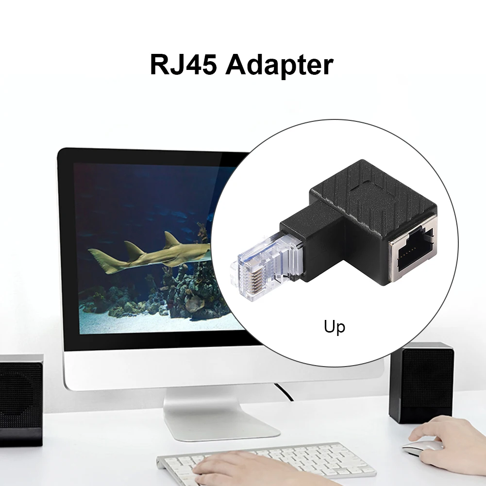 

90 Degree RJ45 Converter Ethernet Network Adapter Extender Multi-Angle Coupler Extension Adapter Converter Connector