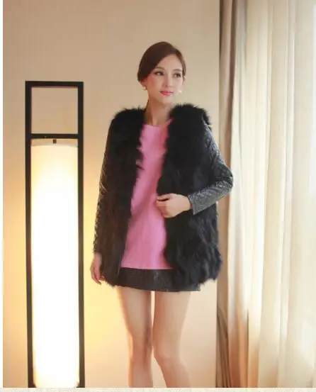 Искусственный зимний осенний женский длинный Лисий искусственный мех пальто