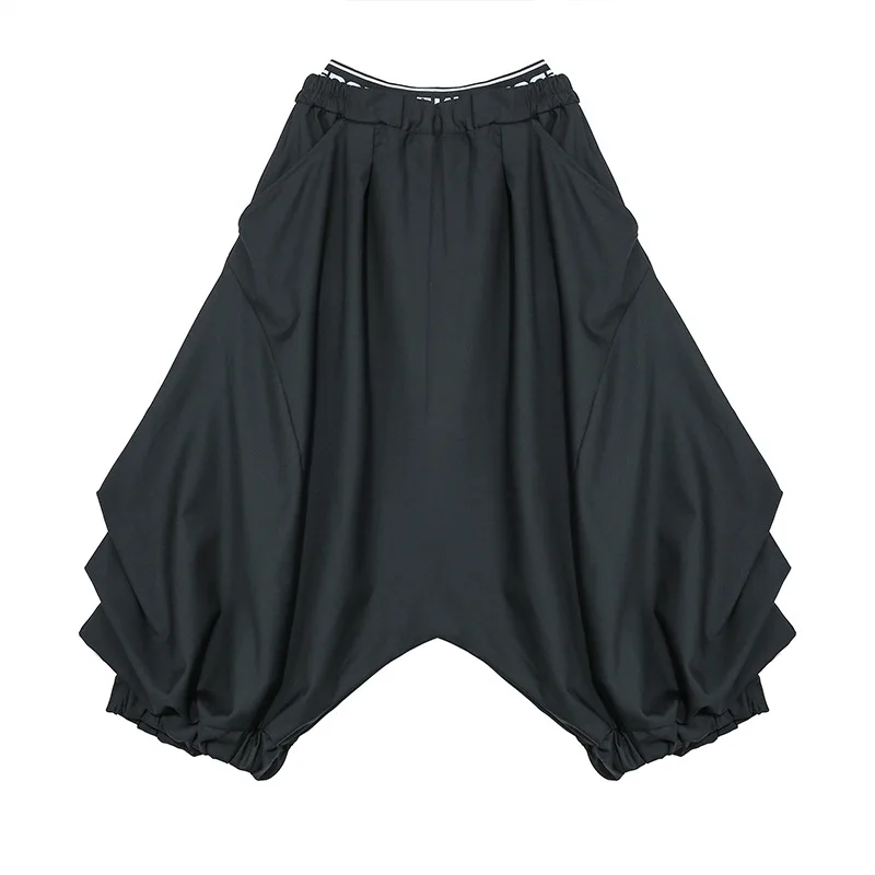 

Johnature 2021 New Fashion Solid Color Plus Size Women Ankle-length Pants Spring Loose Streetwear Harem Pants